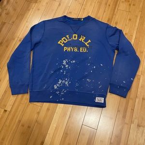 Large Blue Polo Ralph Lauren Crew Neck Sweatshirt. Worn Once. Excellent conditio